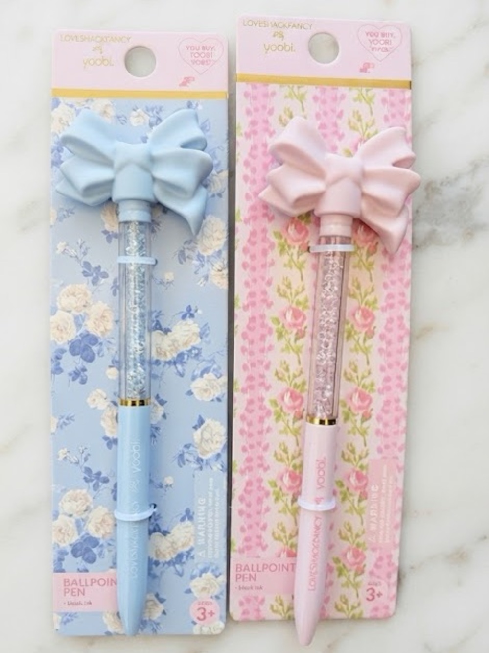 LoveShackFancy Crystal Bow Pens Set of 2